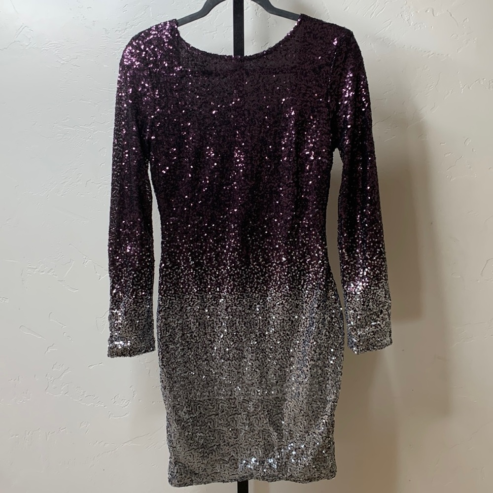 Fashion Nova wynning sequin dress purple/combo